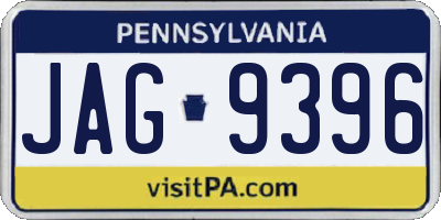 PA license plate JAG9396