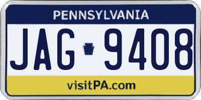 PA license plate JAG9408