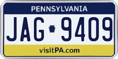 PA license plate JAG9409