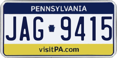 PA license plate JAG9415