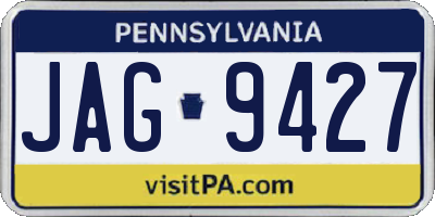 PA license plate JAG9427