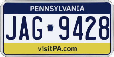 PA license plate JAG9428