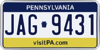 PA license plate JAG9431