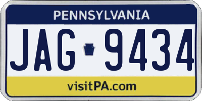 PA license plate JAG9434