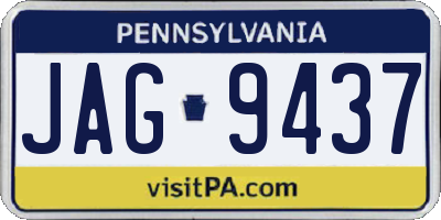 PA license plate JAG9437