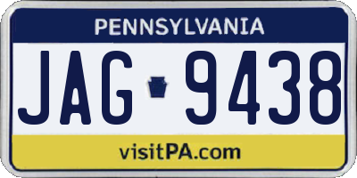 PA license plate JAG9438