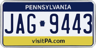 PA license plate JAG9443