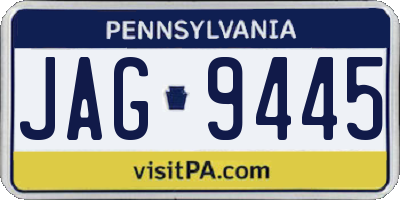 PA license plate JAG9445