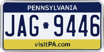PA license plate JAG9446