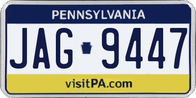 PA license plate JAG9447