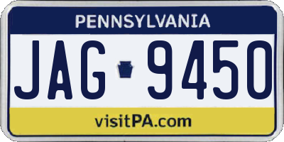 PA license plate JAG9450