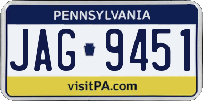 PA license plate JAG9451