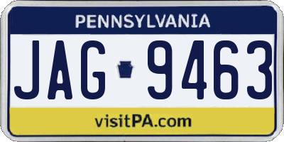 PA license plate JAG9463