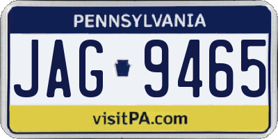 PA license plate JAG9465