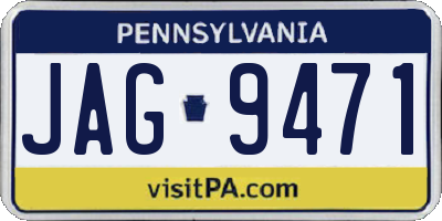 PA license plate JAG9471