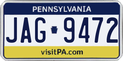 PA license plate JAG9472