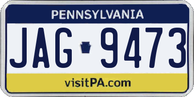 PA license plate JAG9473