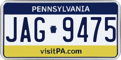 PA license plate JAG9475