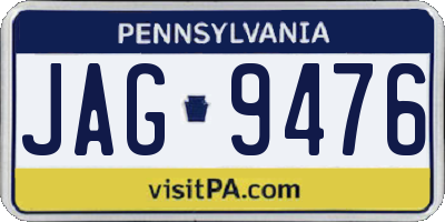 PA license plate JAG9476