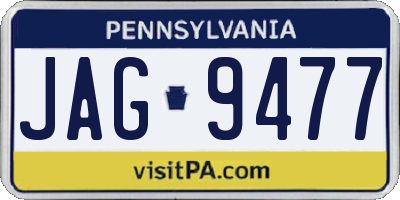 PA license plate JAG9477