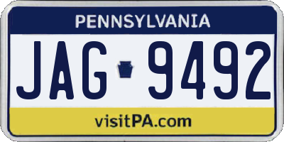 PA license plate JAG9492