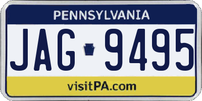 PA license plate JAG9495