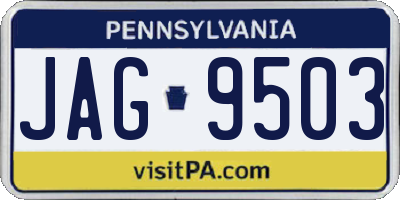 PA license plate JAG9503