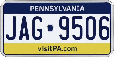 PA license plate JAG9506