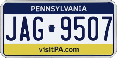 PA license plate JAG9507