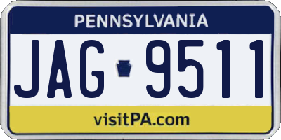 PA license plate JAG9511