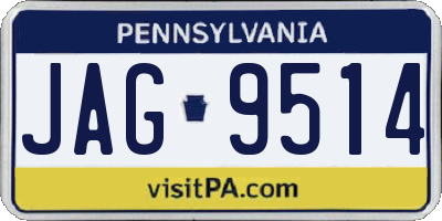 PA license plate JAG9514