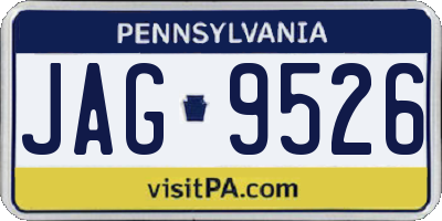 PA license plate JAG9526