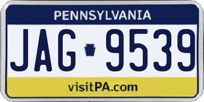 PA license plate JAG9539