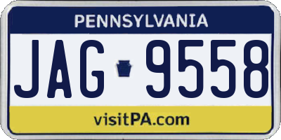 PA license plate JAG9558