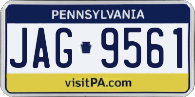 PA license plate JAG9561