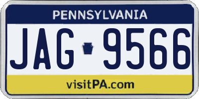 PA license plate JAG9566