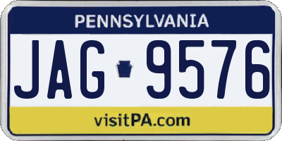 PA license plate JAG9576