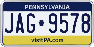 PA license plate JAG9578