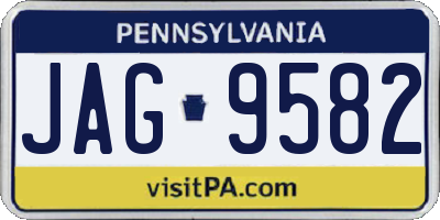 PA license plate JAG9582