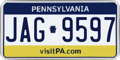 PA license plate JAG9597