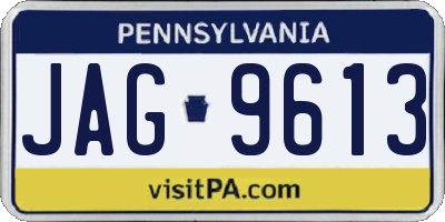 PA license plate JAG9613
