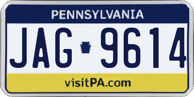 PA license plate JAG9614