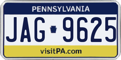 PA license plate JAG9625
