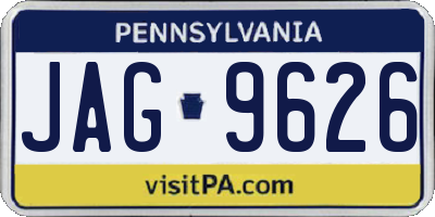 PA license plate JAG9626