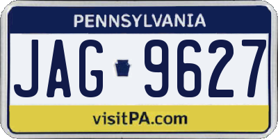 PA license plate JAG9627