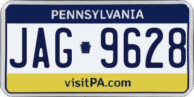 PA license plate JAG9628