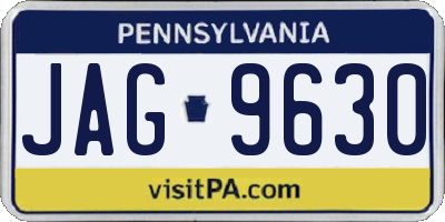 PA license plate JAG9630