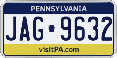 PA license plate JAG9632