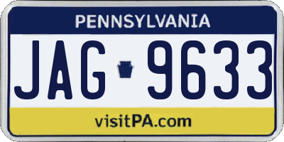 PA license plate JAG9633