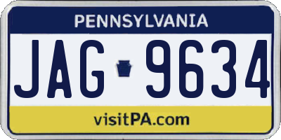 PA license plate JAG9634
